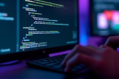 Screen showing Unity code for game programming course